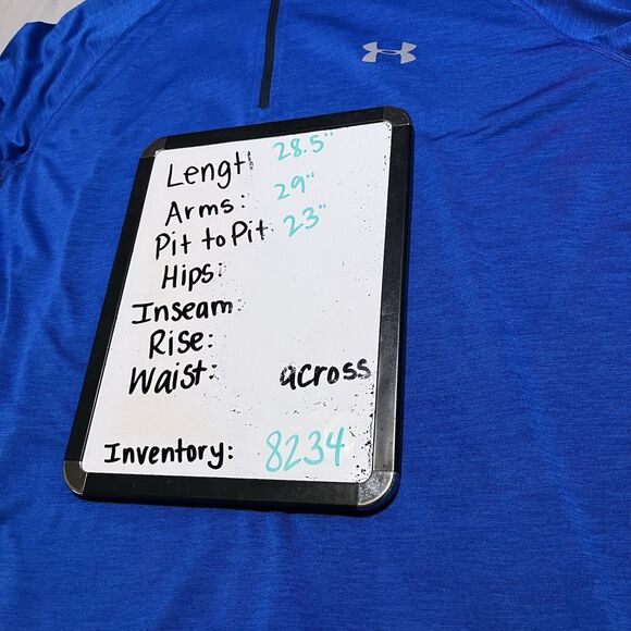 Under Armour Pullover Mens L Large Blue Long Sleeve Quarter Zip Mock Training - Picture 10 of 10